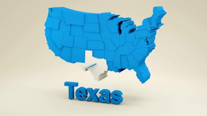 美国，德克萨斯州区域动画