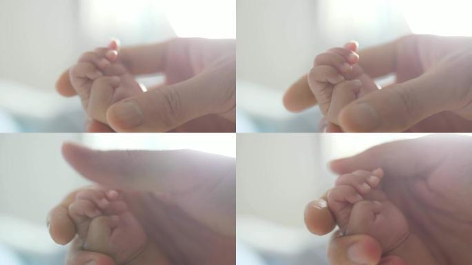 握着新生婴儿的手握着新生婴儿的手