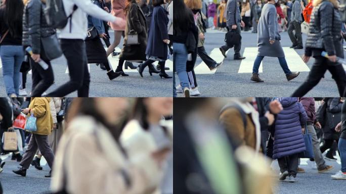 涩谷争先恐后穿越拍摄人流街头拍摄
