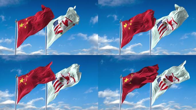 中国-北美自由贸易区旗帜