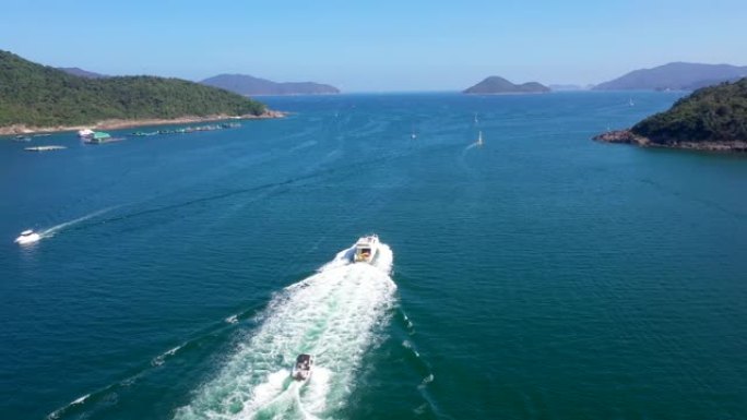 香港西贡半岛河北港或白沙湾鸟瞰图