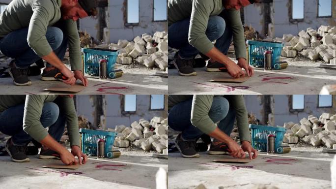 涂鸦艺术家用切割器4k切割纸板