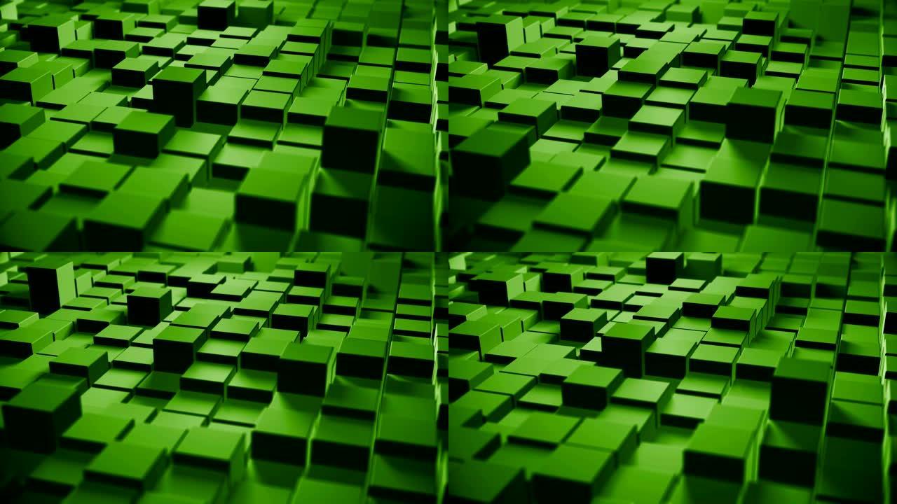 抽象绿色块背景 (可循环)