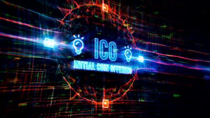 ICO数字背景紊乱变化电光电路