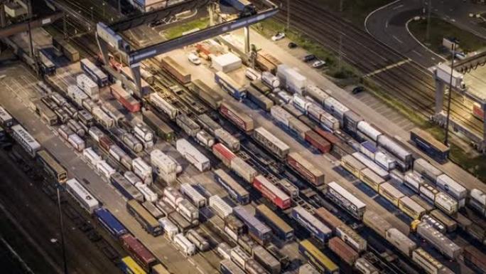 铁路货运-航拍海港码头集装箱俯瞰经济建设