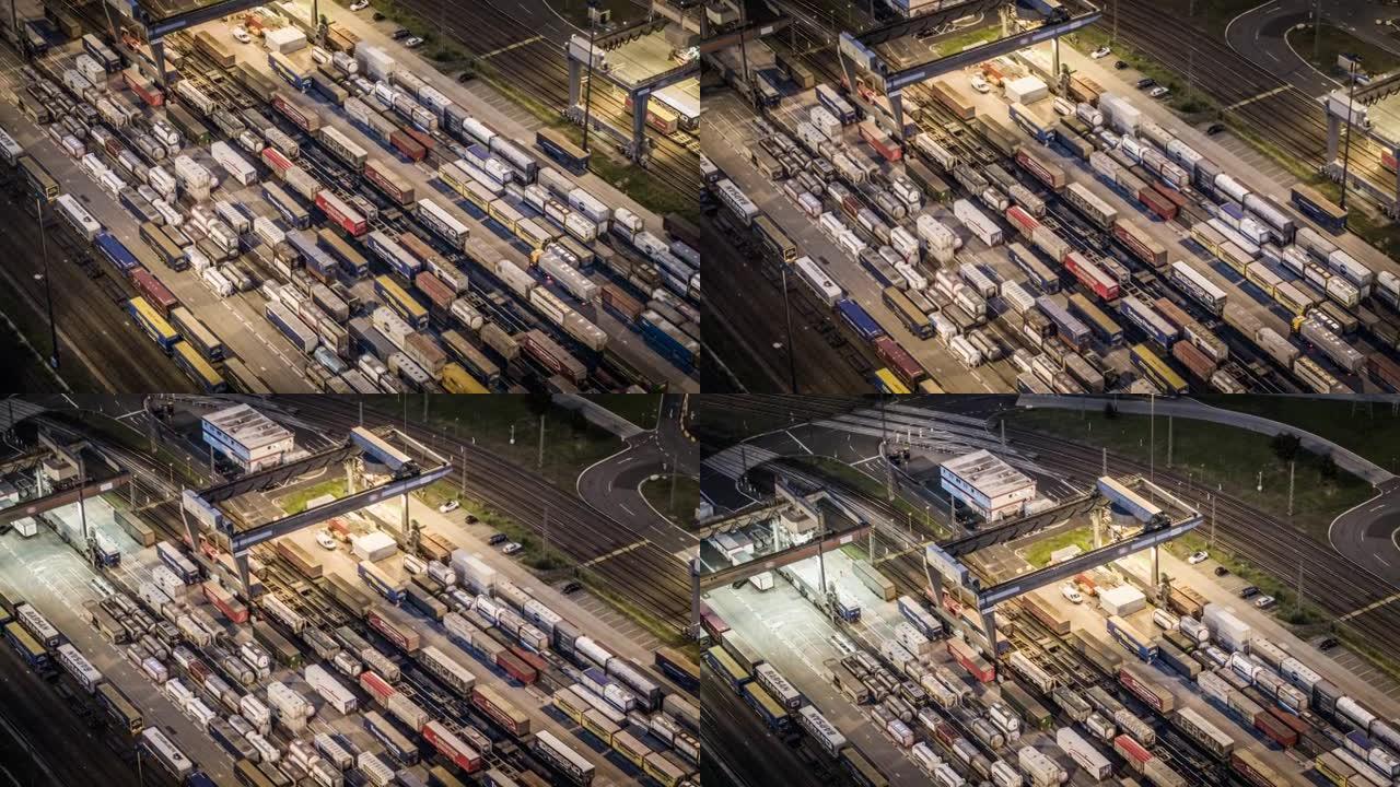 铁路货运-航拍海港码头集装箱俯瞰经济建设