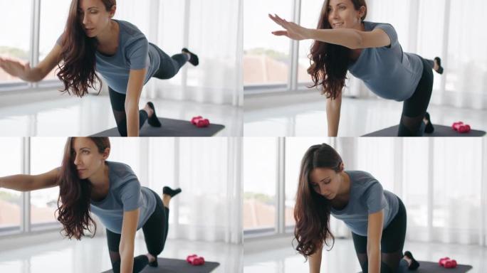 孕妇做瑜伽伸展运动