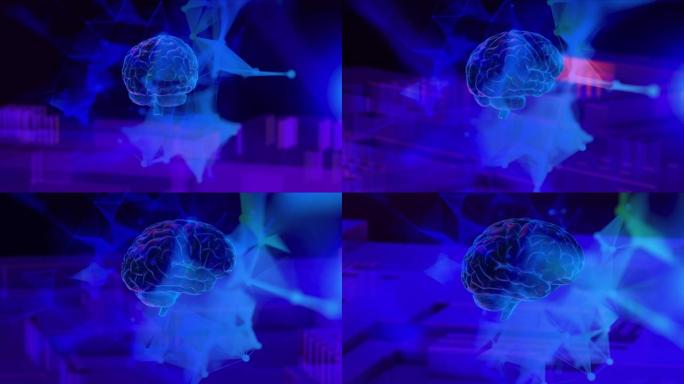 数字网络空间metaverse概念内的飞行大脑高质量渲染视频