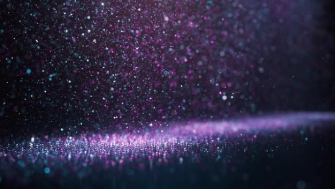 紫色闪光颗粒下落-可循环背景动画-夜晚，烟花，童话