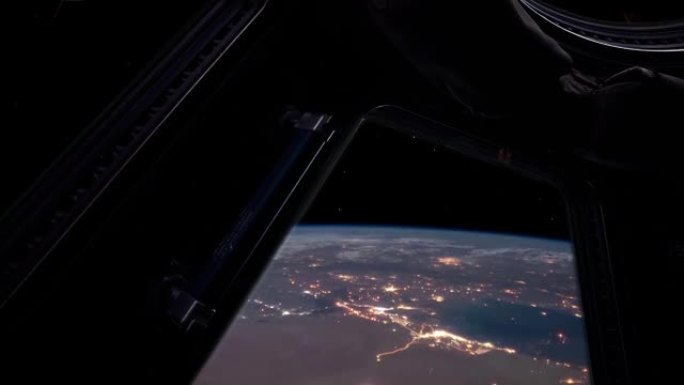 从国际空间站看到的夜间伊拉克。NASA提供的这段视频的元素。
