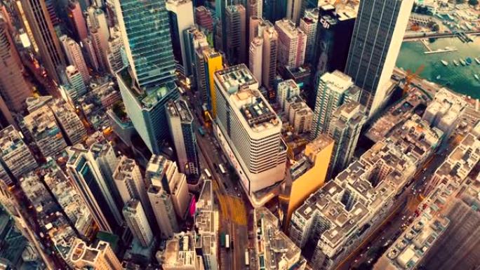 中国香港香港城市天际线鸟瞰图