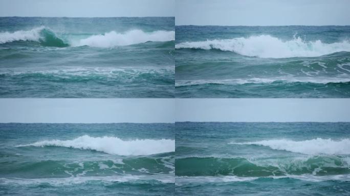 海浪，慢动作海边海水海滩沙滩