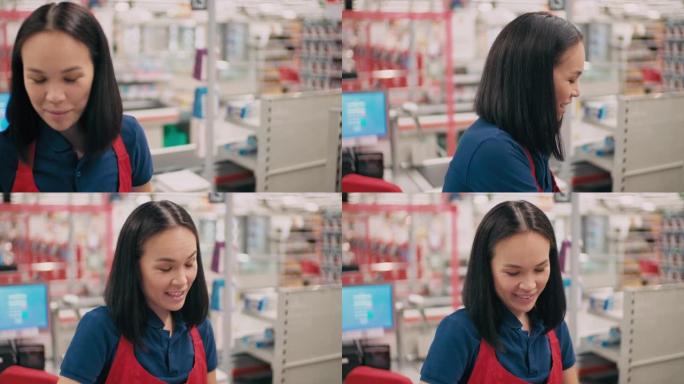 退房时微笑的收银员