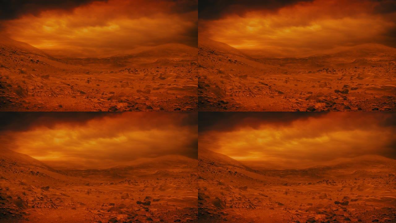荒原世界末日的二战景观，沙尘暴和闪电