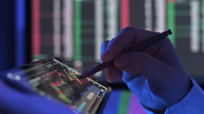 分析智能手机和电脑屏幕上的金融市场信息