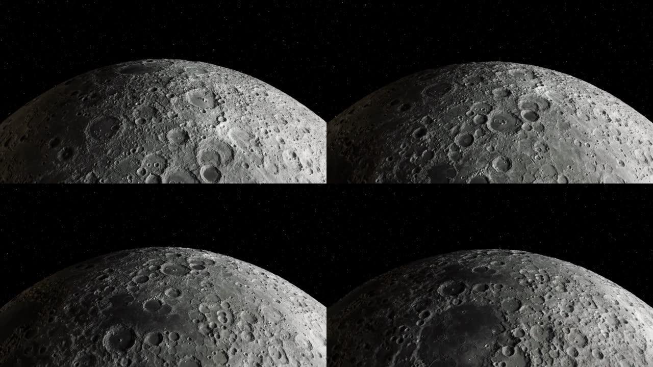 月球表面的4K CGI渲染。