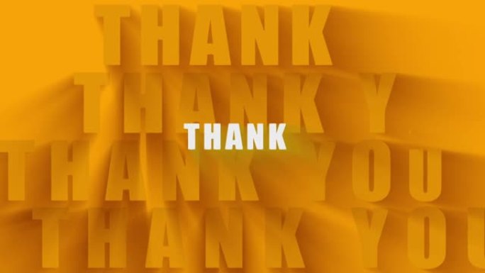 橙色背景下的感谢消息的4k视频片段
