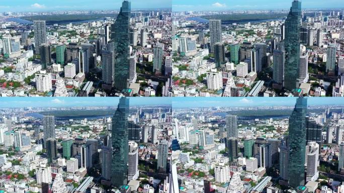 曼谷市中心的空中城市景观