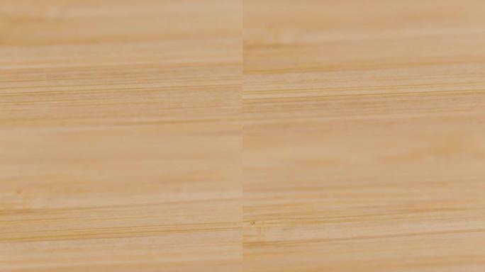 宏观，dop: 空手工木制砧板的详细特写镜头。