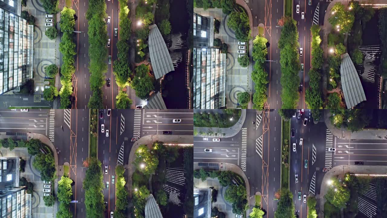 中城道路交叉口鸟瞰图