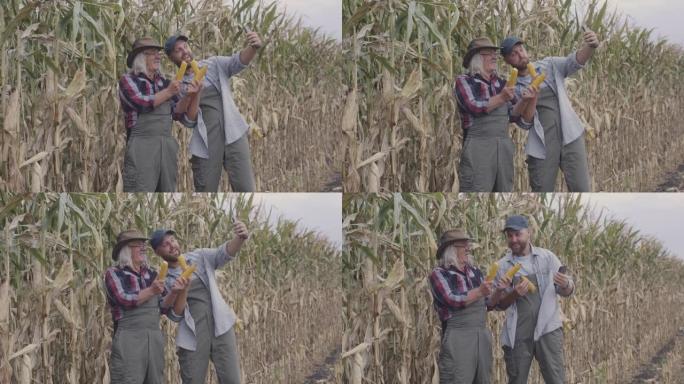 农民用玉米自拍照
