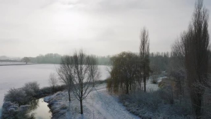 英格兰的空中雪景英格兰的空中雪景