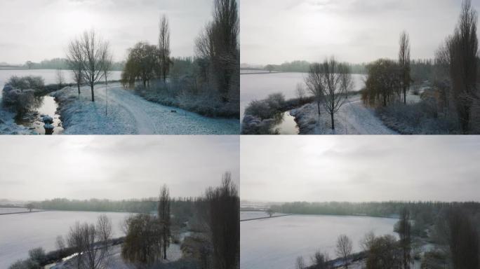 英格兰的空中雪景英格兰的空中雪景