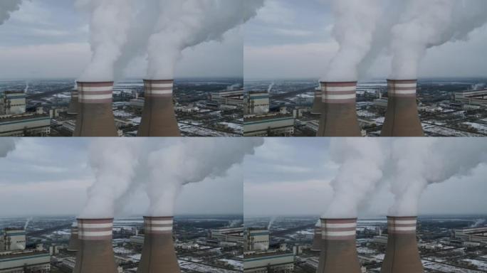 火力发电厂鸟瞰图4K宣传片广告视频素材纪