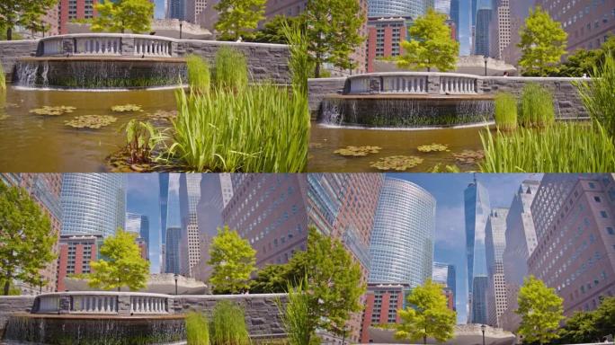 绿城。曼哈顿金融区的概念观。