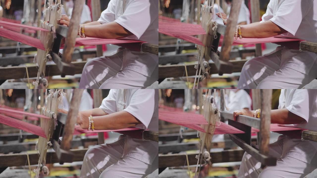 传统棉手工编织工作