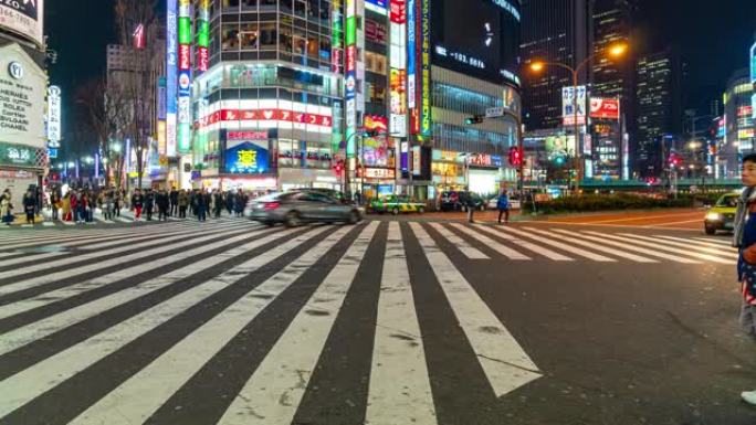 日本新宿东京市歌舞伎町夜间时间的流逝