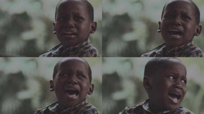 非洲男孩哭泣非洲男孩哭泣