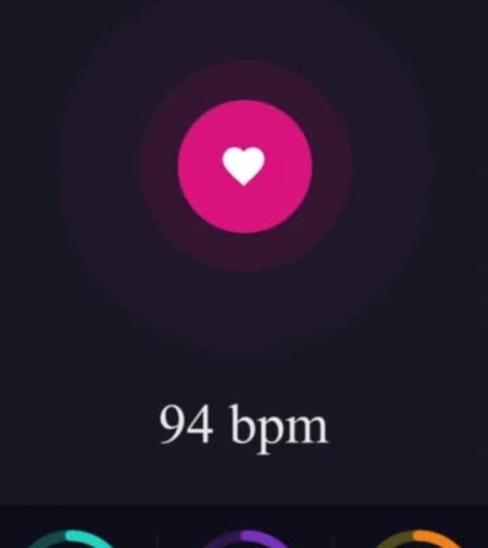 UI屏幕动画、健康健身应用ux和智能手机技术移动。数字图形通信，跟踪用户心率生活方式和ai动画睡眠图