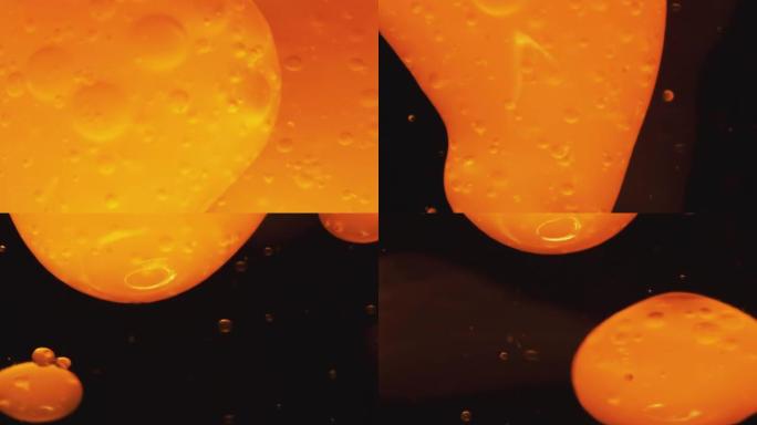 熔岩灯特写背景溶解融合合成元素桔色物体