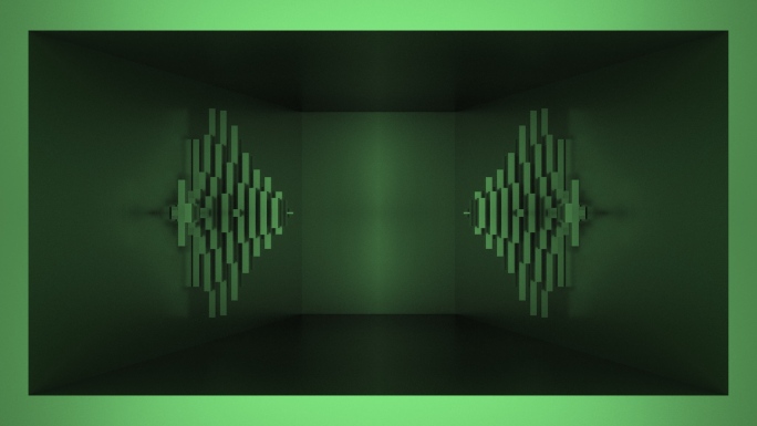 【裸眼3D】华丽绿色空间矩阵立体曲线韵律