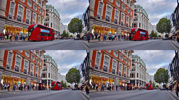 伦敦市的街道英国街头英国旅游英国大巴车