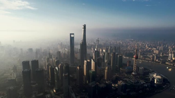 上海天际线鸟瞰图建筑结构建筑风格商业高楼
