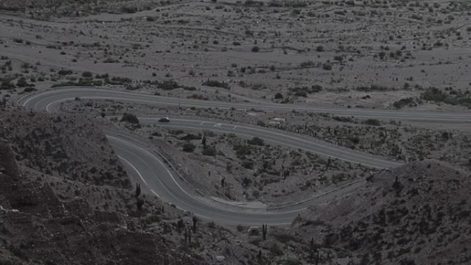 南美洲阿根廷胡胡伊省安第斯高原的陡峭道路。
