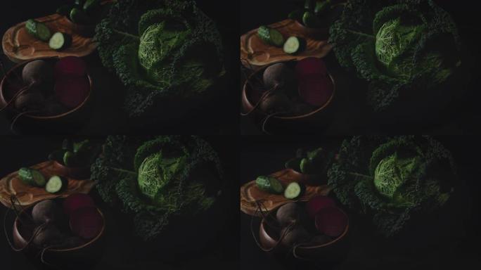 萨沃伊甜菜和泡菜制作泡菜绿色蔬菜