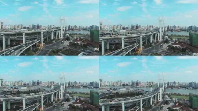 上海的鸟瞰图南浦大桥