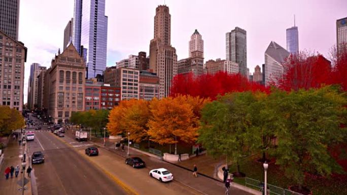 芝加哥金融区的秋天