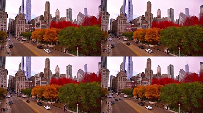 芝加哥金融区的秋天