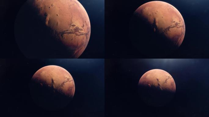 逼真的火星建立镜头-缩小