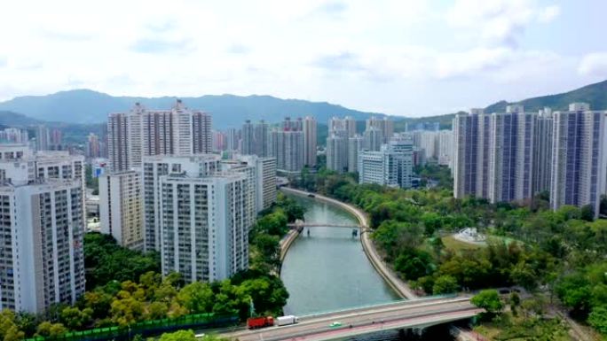 香港大埔新市镇无人机景观