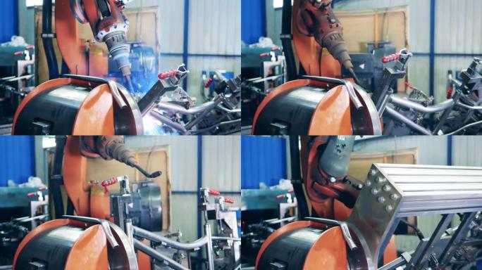 自动机械臂焊接自行车车架