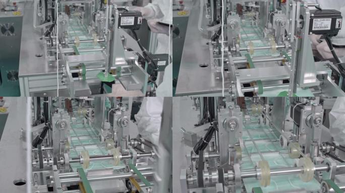 工厂自动化制造防护面罩生产线，多莉射击