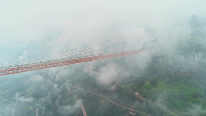 矮寨大桥德夯大峡谷云海航拍26