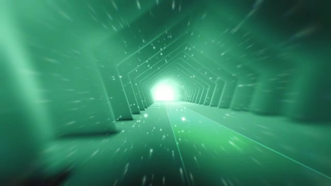 穿越未来主义隧道 (可循环) 照明走廊的概念，室内设计，宇宙飞船，抽象，科学，技术，科学，建筑，工业