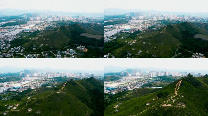 香港天水围的山峰城市建设高楼大厦城市发展