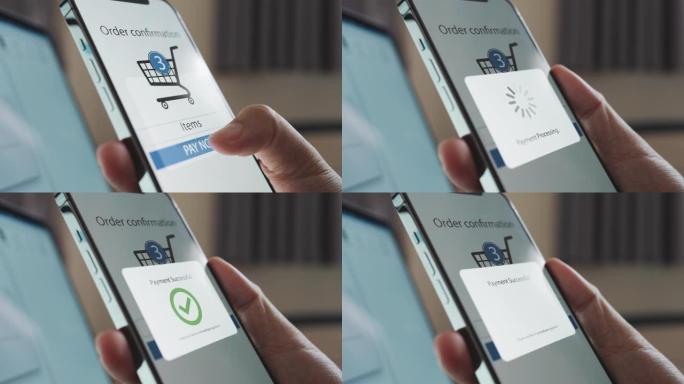 使用智能手机应用程序在线购物并在移动应用程序上付款